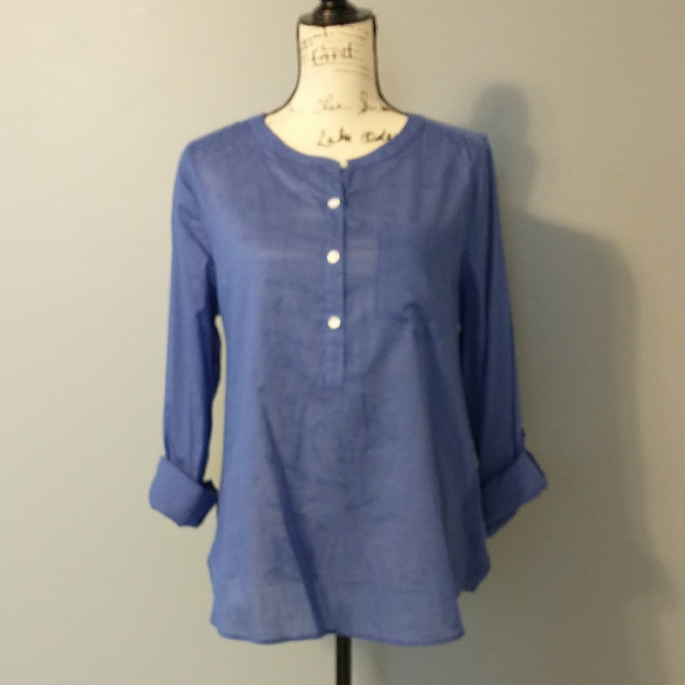 Croft & Barrow Cotton Popover Blouse